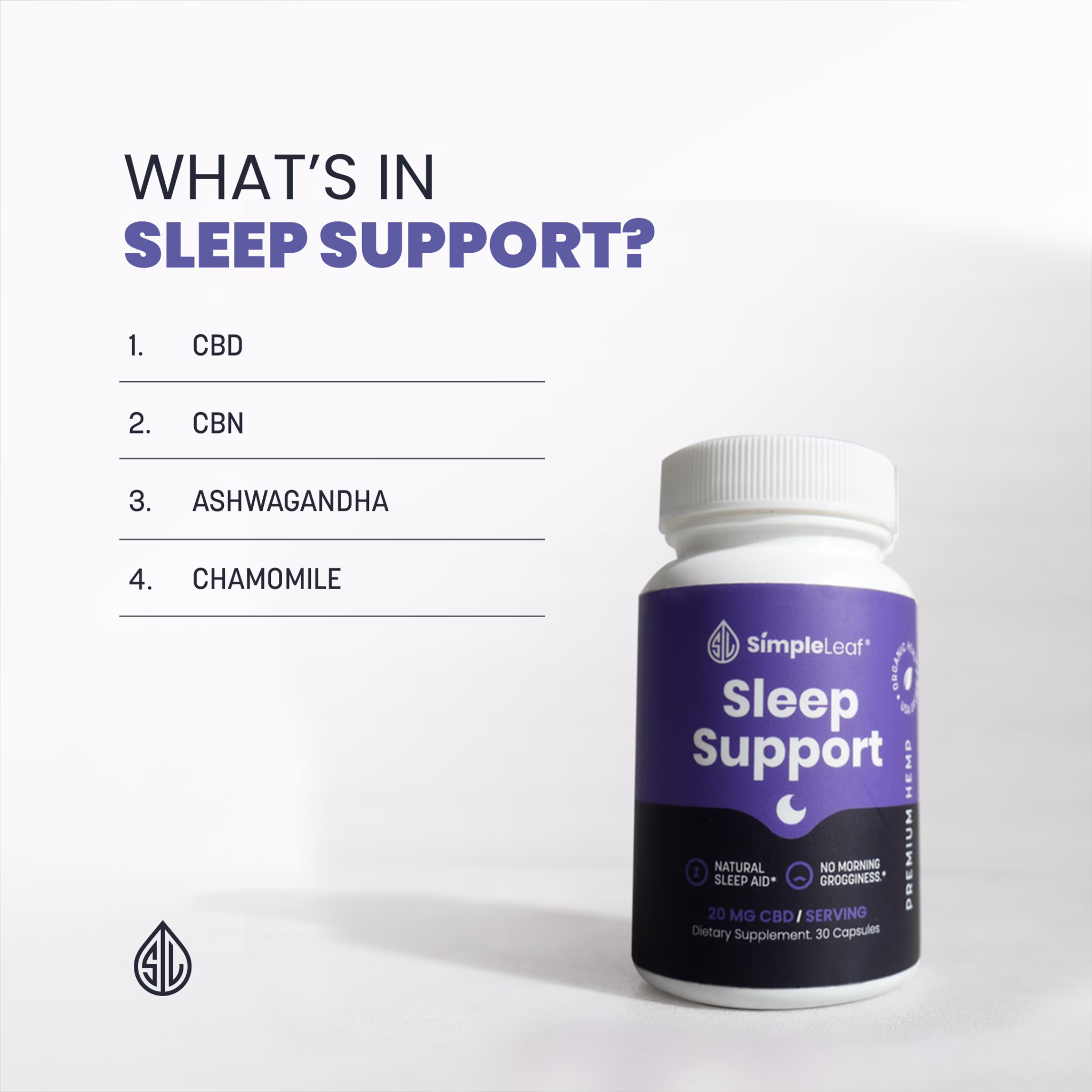 Simple Leaf | CBD + CBN Sleep Support Capsules - Image 3