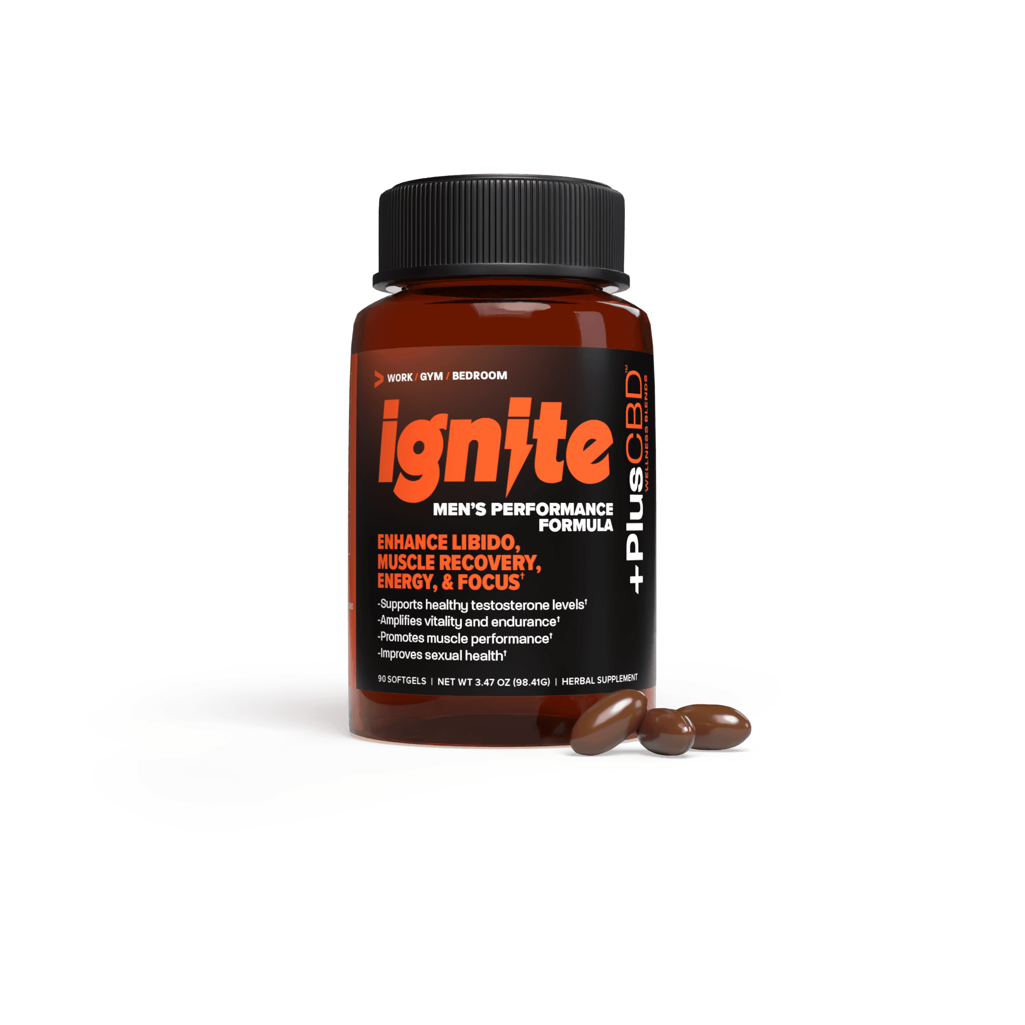 +PlusCBD | Ignite Men's Performance CBD Softgels