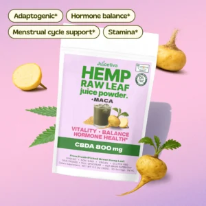 JuiceTiva | MacaTiva, Raw Hemp Leaf Juice + Maca Powder